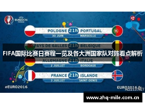FIFA国际比赛日赛程一览及各大洲国家队对阵看点解析 FIFA国际比赛日赛程一览及各大洲国家队对阵看点解析